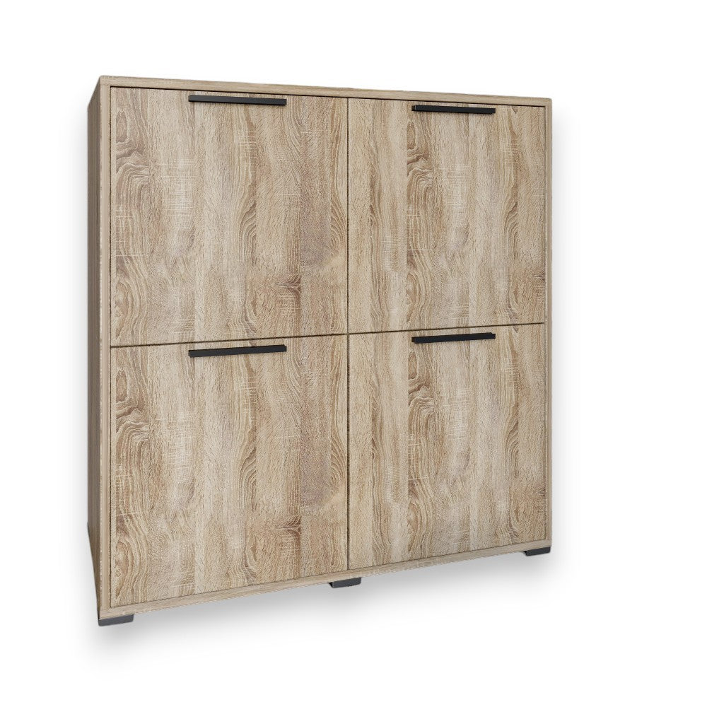 Тумба четырехдверная LION Краш 82x43x86 см Дуб сонома трюфель (LION-041760)