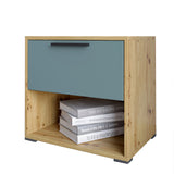 Тумба прикроватная LION Краш с выдвижным ящиком Дуб артизан/Гранит серый (LION-044138)