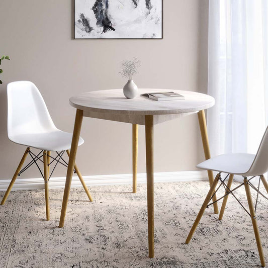 Обеденный стол круглый LION Маями-1 деревянные ножки Самоа дымчатый (LION-041158)