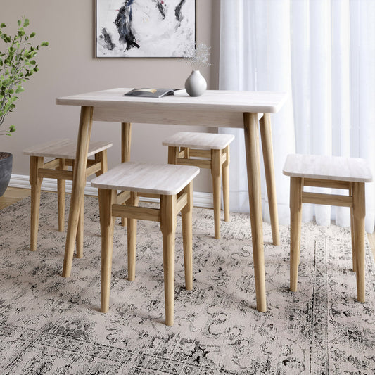 Стол и 4 табурета обеденный комплект для кухни Маями-2 кромка ПВХ 0,45 мм Самоа дымчатый (LION-041244)