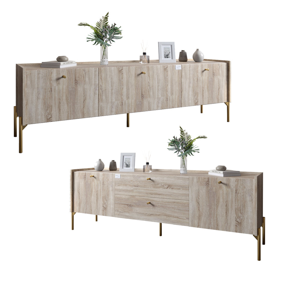 Гарнитур в спальню 2 тумбы под телевизор LION Wood Дуб Сонома (LION-041527)