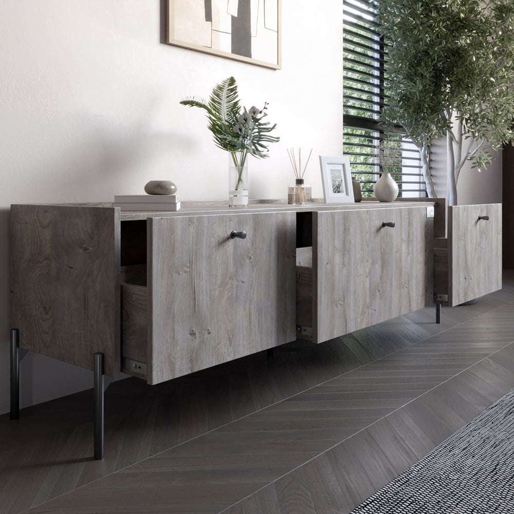 Гарнитур в спальню 2 тумбы под телевизор LION Wood Дуб Сонома (LION-041527)