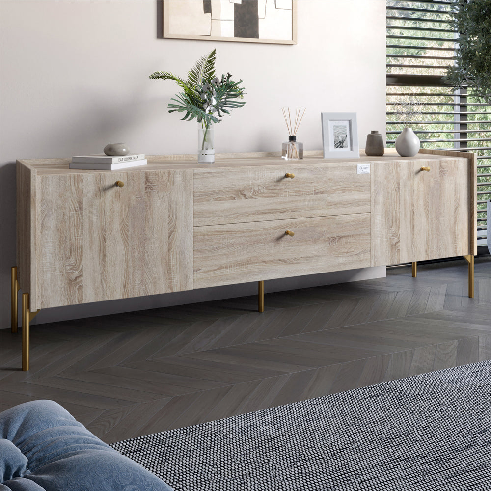 Гарнитур в спальню 2 тумбы под телевизор LION Wood Дуб Сонома (LION-041527)