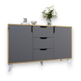 Комод в гостиную с белыми ножками М-ЗОН Борн 1200 Дуб артизан/Антрацит (MZN-031084)