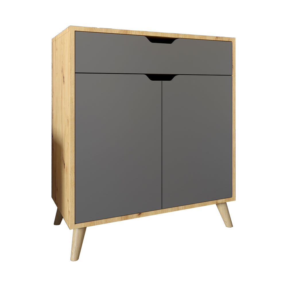 Комод в гостиную с ножками в цвете Орех светлый М-ЗОН Борн 750 Дуб Артизан/Антрацит (MZN-031045)