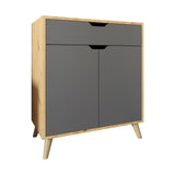 Комод в гостиную с ножками в цвете Орех светлый М-ЗОН Борн 750 Дуб Артизан/Антрацит (MZN-031045)