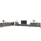 Комплект модульный для гостиной LION Грей 4 элемента с черными металлическими ножками Антрацит/Дерево (LION-042724)