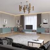 Комплект модульный для гостиной LION Грей 4 элемента с золотыми металлическими ножками Гранит серый/Дерево (LION-042890)