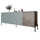 Комод в гостиную на черных металлических ножках LION Грей 204x38x76,5 см Гранит серый/Дерево (LION-042504)