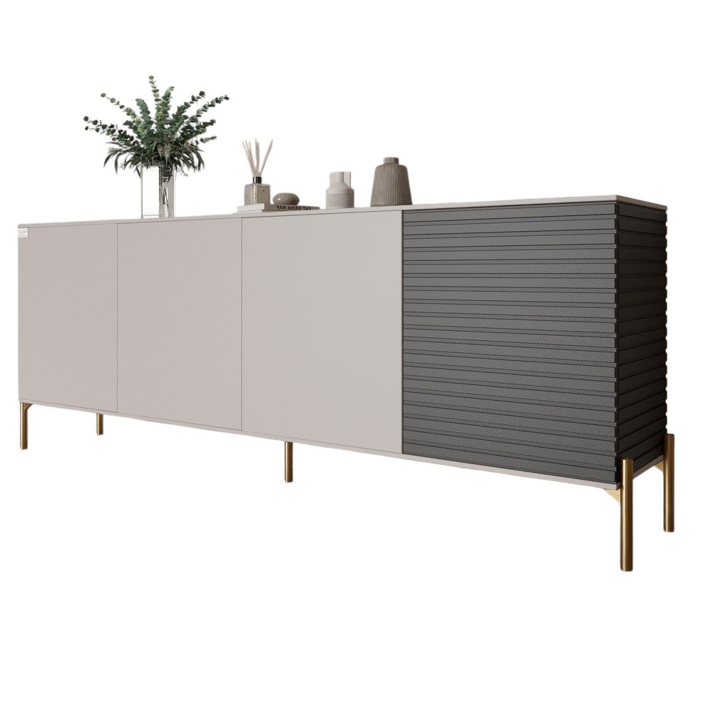 Комод на золотых металлических ножках LION Грей 204x38x76,5 см Кашемир/Асфальт (LION-042674)