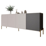 Комод на золотых металлических ножках LION Грей 204x38x76,5 см Кашемир/Асфальт (LION-042674)