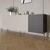 Комод на золотых металлических ножках LION Грей 204x38x76,5 см Кашемир/Асфальт (LION-042674)