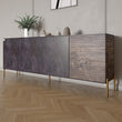 Комод на золотых металлических ножках LION Грей 204x38x76,5 см Бетон темный/Дерево (LION-042664)