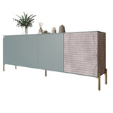 Комод на золотых металлических ножках LION Грей 204x38x76,5 см Гранит серый/Камень (LION-042695)