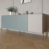 Комод на золотых металлических ножках LION Грей 204x38x76,5 см Гранит серый/Кашемир (LION-042644)