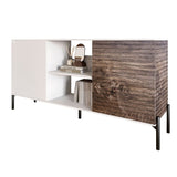 Комод открытый на черных металлических ножках LION Грей Нимфея Альба/Дерево (LION-042769)