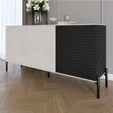 Комод закрыт в гостиную на черных металлических ножках LION Грей Бетон Style/Асфальт 1540x380x765 (LION-041558)