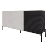 Комод закрыт в гостиную на черных металлических ножках LION Грей Бетон Style/Асфальт 1540x380x765 (LION-041558)