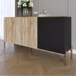 Комод закрыт в гостиную на золотых металлических ножках LION Грей 154x38x76,5 см Дуб сонома/Асфальт (LION-041827)
