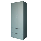 Шкаф распашный двухдверный LION Краш с 2 ящиками Гранит серый (LION-044009)