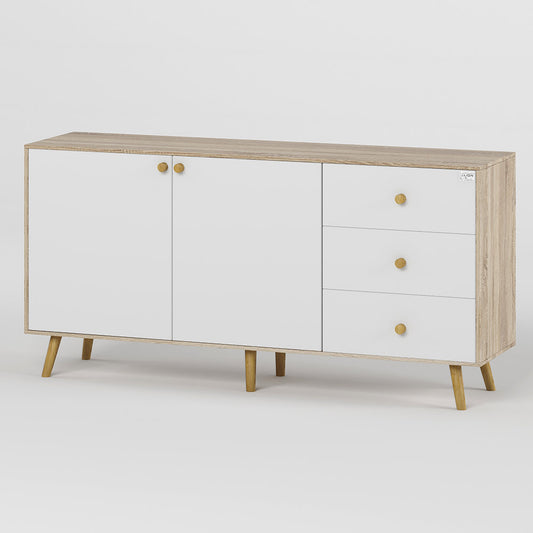 Комод LION Хьюге-5 Дуб сонома/Нимфея Альба (белый) (LION-041117)