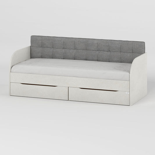 Детская односпальная кровать LION Л-7 с ящиками и ламелями Лили-95 90x200 см Бетон Style (LION-041087)