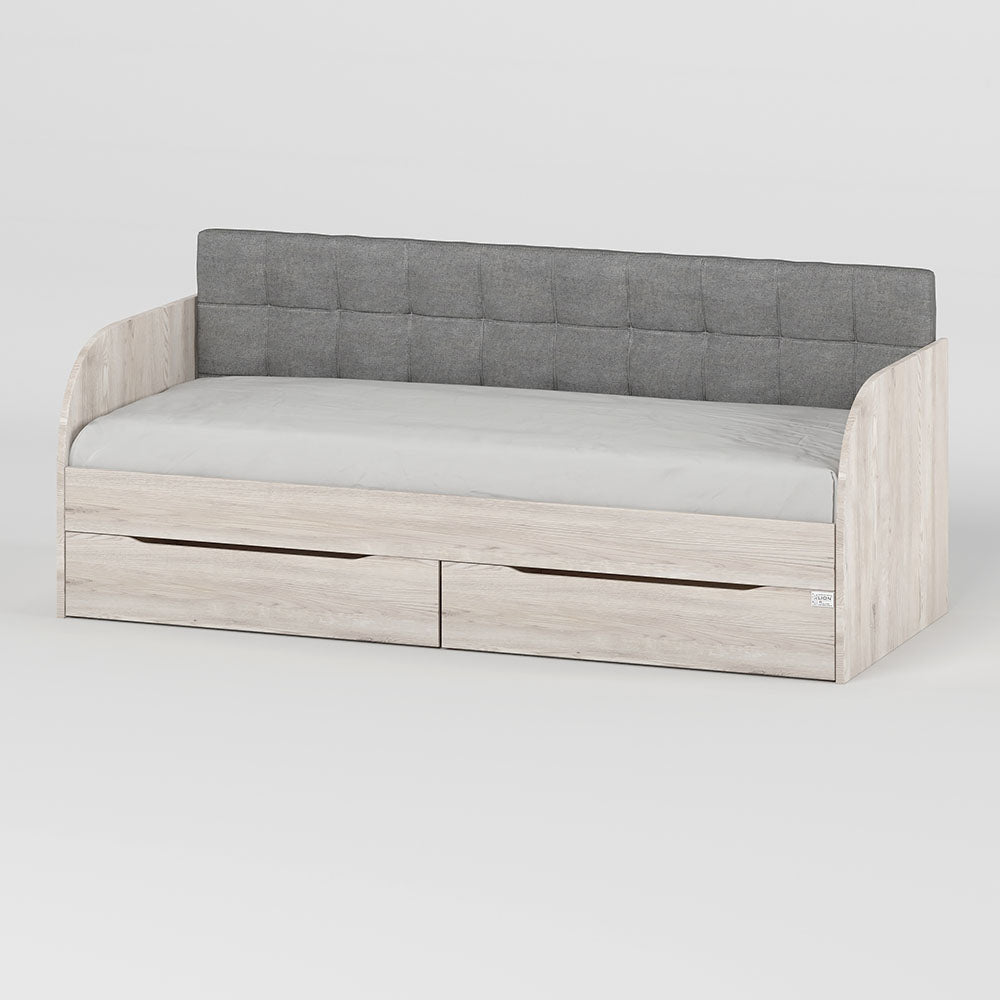 Детская односпальная кровать LION Л-7 с ящиками и ламелями Лили-95 90x200 см Самоа дымчатый (LION-041097)