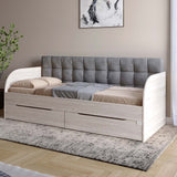 Детская односпальная кровать LION Л-7 с ящиками и ламелями Лили-95 80x190 см Самоа дымчатый (LION-044238)