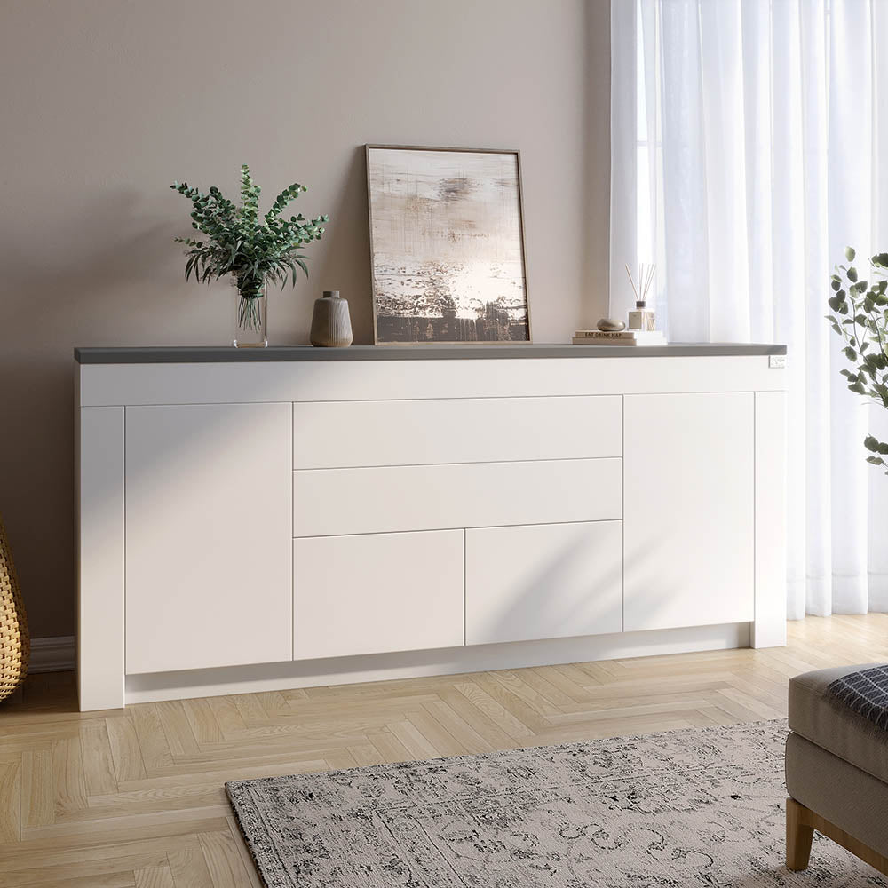 Большой комод LION Ларри-2 Нимфея альба/Антрацит (LION-041057) ТОП