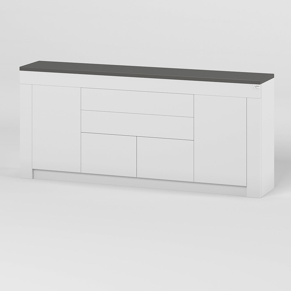 Большой комод LION Ларри-2 Нимфея альба/Антрацит (LION-041057) ТОП