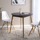 Обеденный стол круглый LION Маями-1 деревянные ножки Бетон темный (LION-041149)