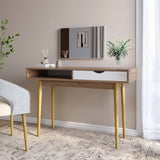 Письменный стол LION Сканди-1 Нимфея Альба (белый)/Дуб Ливорно (LION-041193)