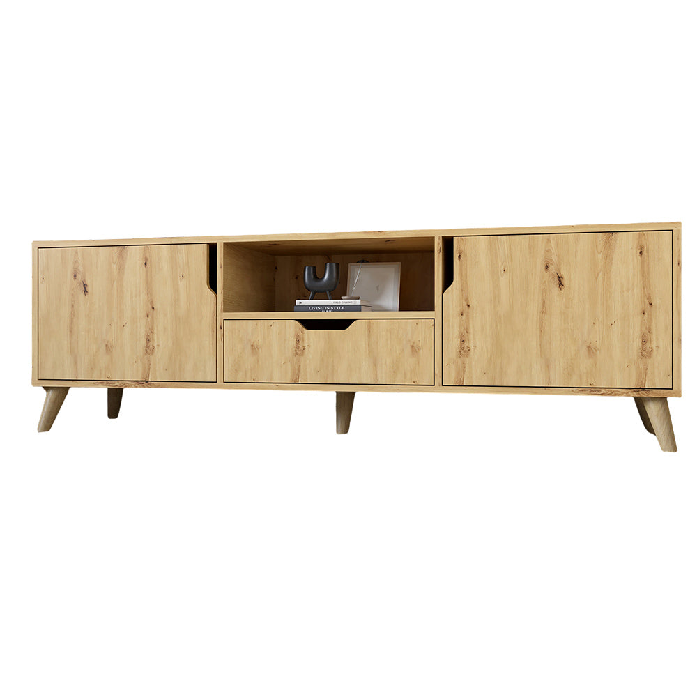 Тумба под телевизор с ножками в цвете Орех светлый М-ЗОН Борн 1600 Дуб Артизан (MZN-031085)