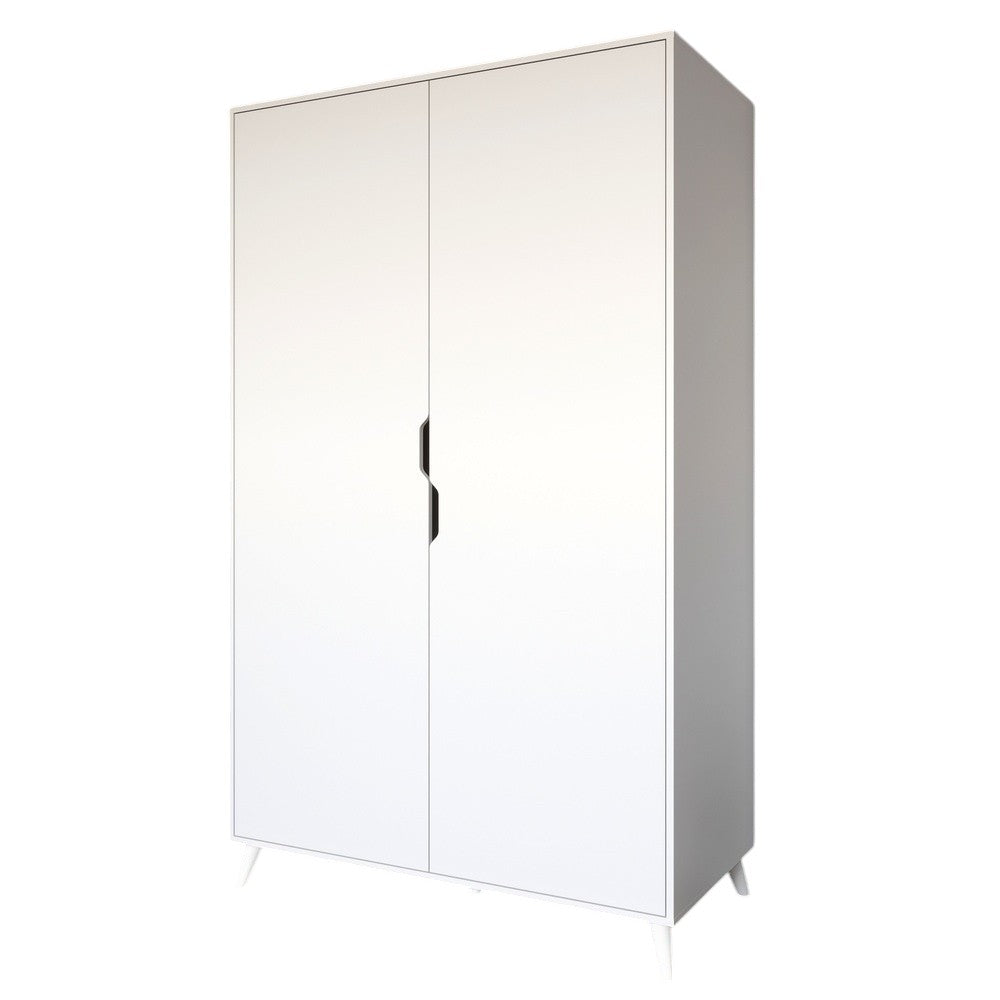 Шкаф двухдверный с белыми ножками М-ЗОН Борн 1200 Нимфея Альба (белый) (MZN-031055)