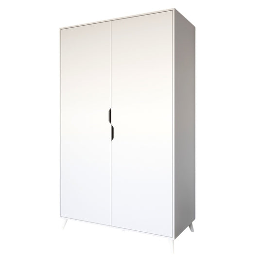 Шкаф двухдверный с белыми ножками М-ЗОН Борн 1200 Нимфея Альба (белый) (MZN-031055)