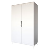 Шкаф двухдверный с белыми ножками М-ЗОН Борн 1200 Нимфея Альба (белый) (MZN-031055)