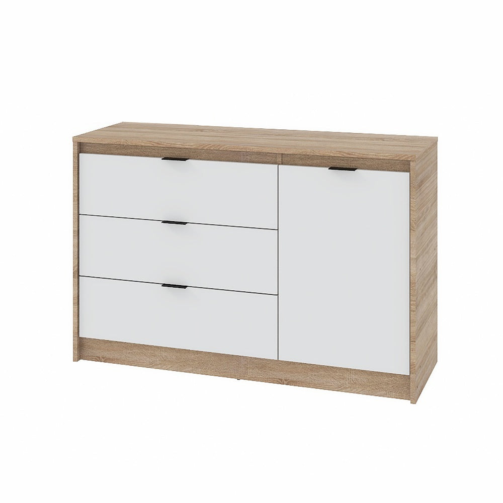 Комод с дверью и 3-мя ящиками Эверест Сити-1150 115,2х38х74,6 Дуб сонома/Белый (DTM-071100)