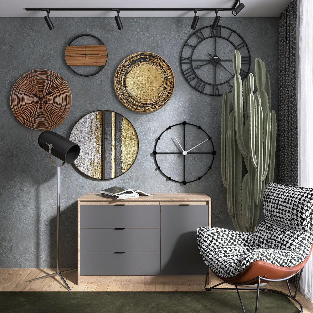 Комод с дверью и 3-мя ящиками Эверест Сити-1150 115,2х38х74,6 Дуб сонома/Графит (DTM-071099)