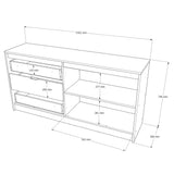 Большой комод с дверями и 3-мя ящиками Эверест Сити-1500 150,2х38х74,6 Дуб сонома/Белый (DTM-071102)