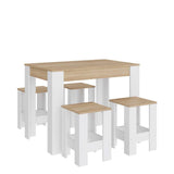 Обеденный комплект Эверест стол СТО-1/4 табурета Т-1 (4шт) Дуб сонома/Нимфея Альба (DTM-071148)