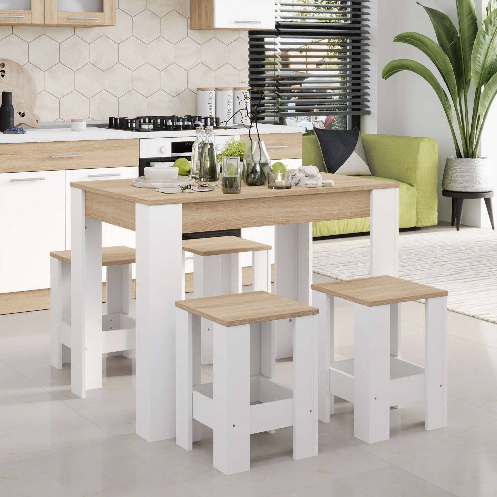 Табурет Эверест Т-1 (2шт.) Дуб Сонома/Нимфея Альба (DTM-071144)