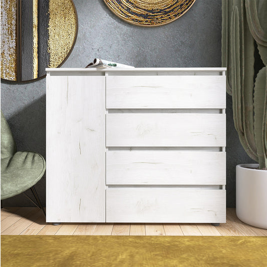 Комод Эверест КЛ-3 Лайт (телескопические) 105х38х93 см Дуб Крафт белый (DTM-071076)