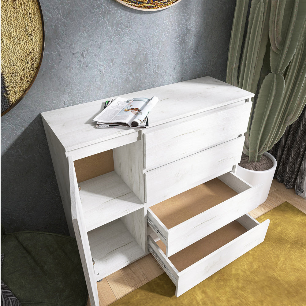 Комод Эверест КЛ-3 Лайт (телескопические) 105х38х93 см Дуб Крафт белый (DTM-071076)