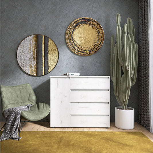 Комод Эверест КЛ-3 Лайт (телескопические) 105х38х93 см Дуб Крафт белый (DTM-071076)