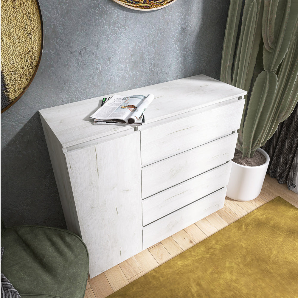 Комод Эверест КЛ-3 Лайт (телескопические) 105х38х93 см Дуб Крафт белый (DTM-071076)