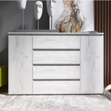 Комод Эверест КЛ-4 Лайт (телескопические) 140х38х93 см Дуб Крафт белый (DTM-071077)