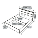 Кровать двуспальная Эверест КЛ-1600 Лайт (щит ДСП под матрас) 160х200 см Дуб Крафт белый (DTM-071071)