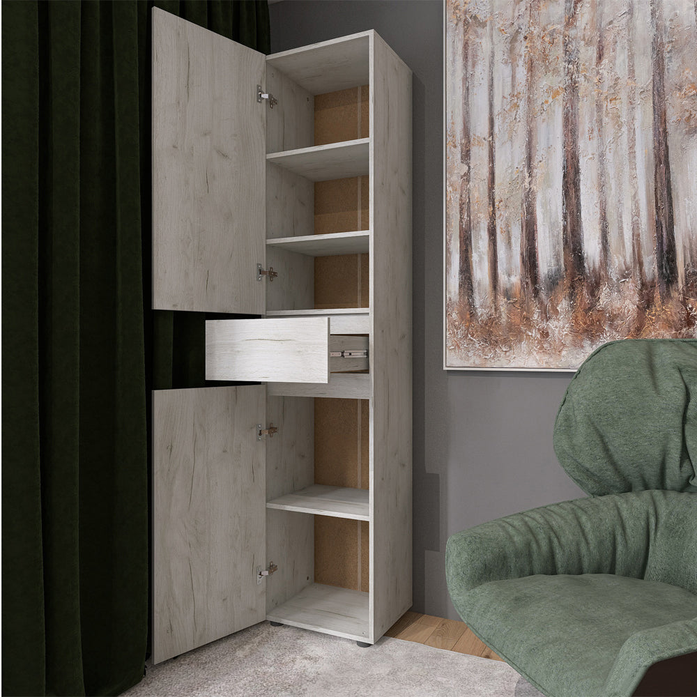 Пенал с выдвижным ящиком Эверест Лайт ПЛ-1 Дуб Крафт белый (DTM-071078)