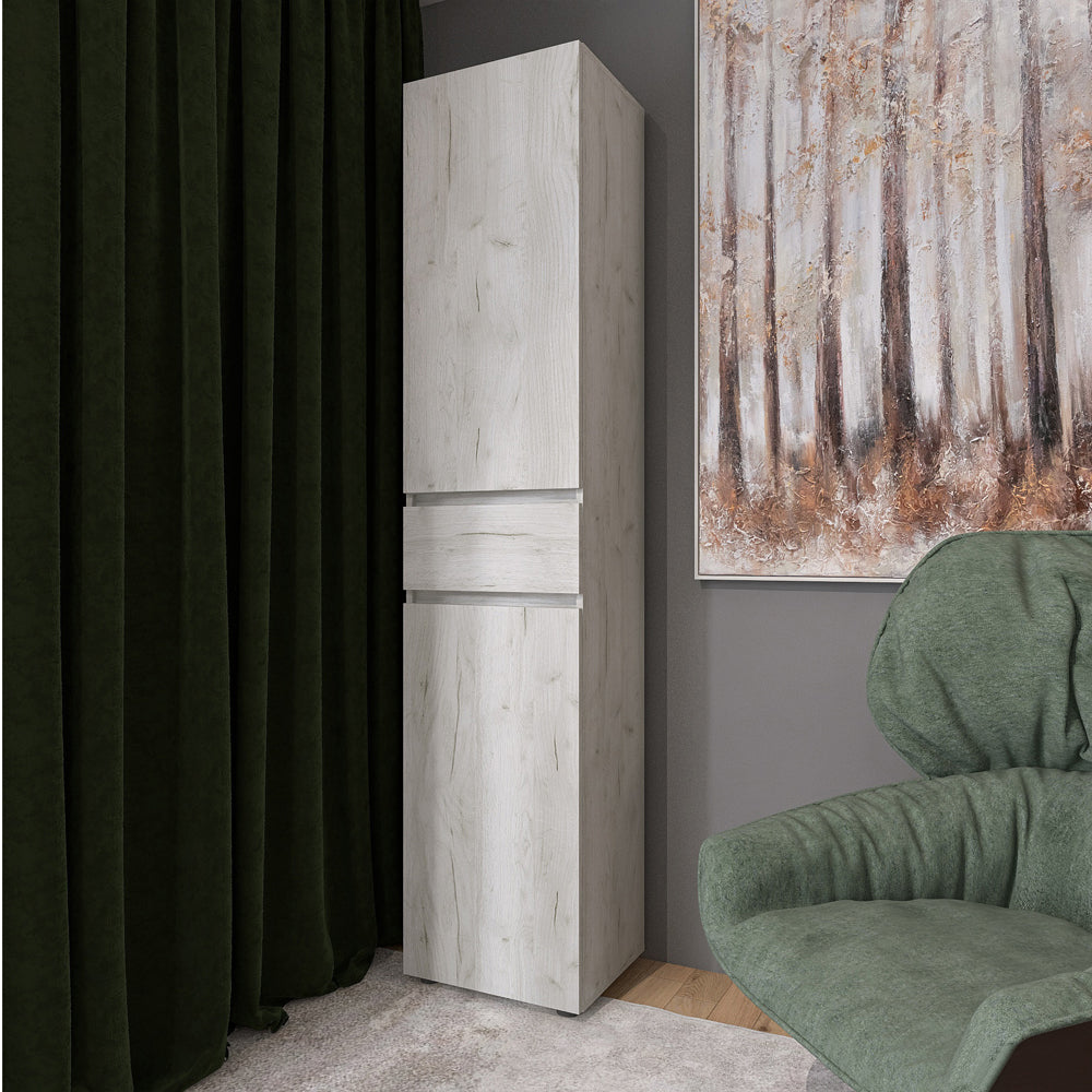 Пенал с выдвижным ящиком Эверест Лайт ПЛ-1 Дуб Крафт белый (DTM-071078)