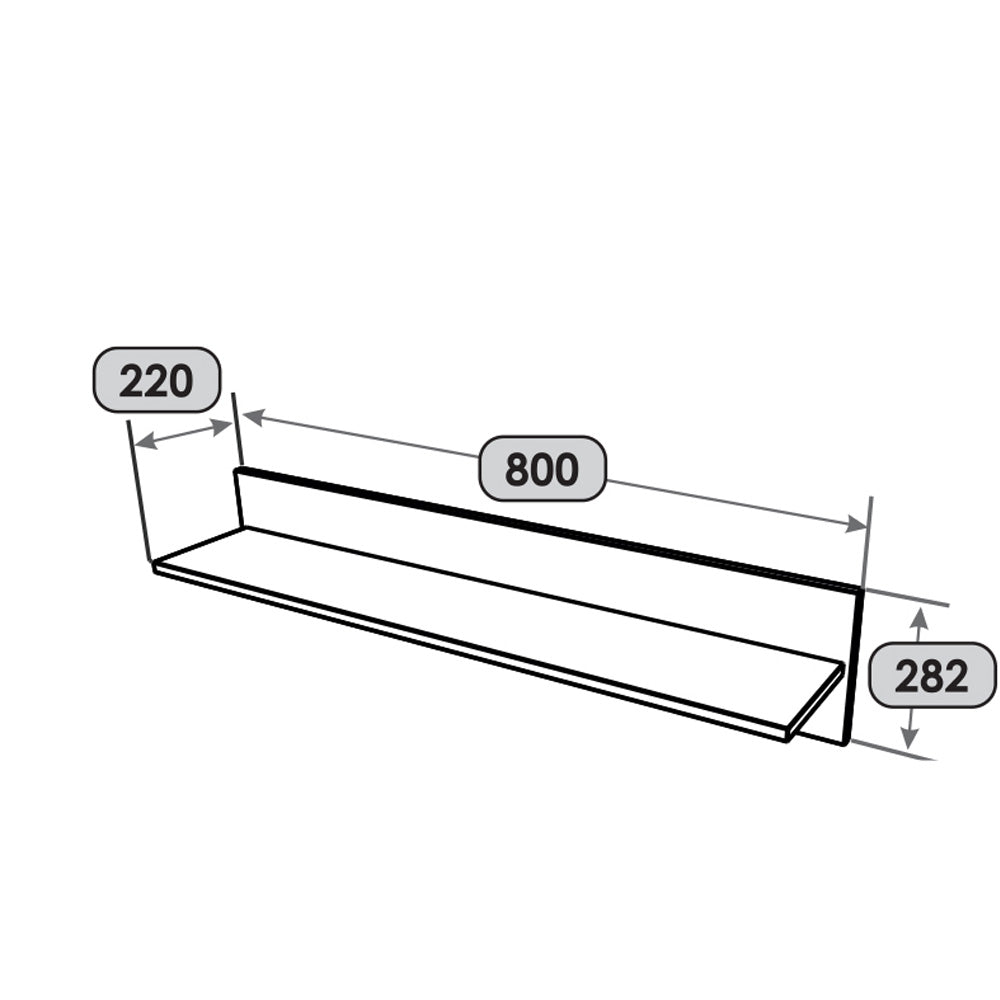 Полка навесная Эверест ПЛН-1 Лайт Дуб Крафт белый (DTM-071079)